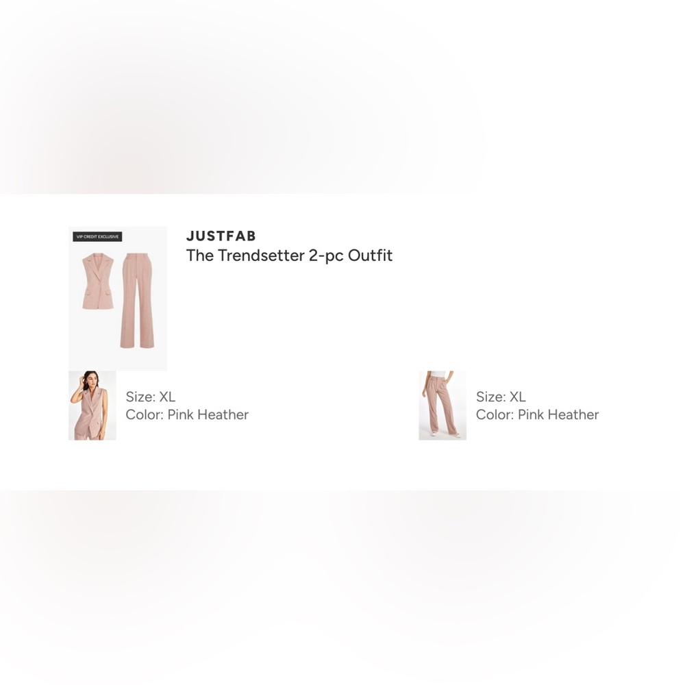 JustFab Pink Dress Pants Suit